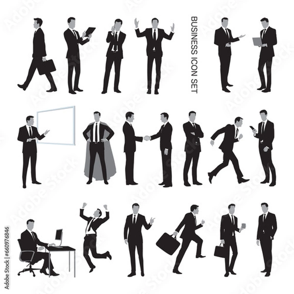 Obraz ビジネスマンのシルエットアイコンセット
