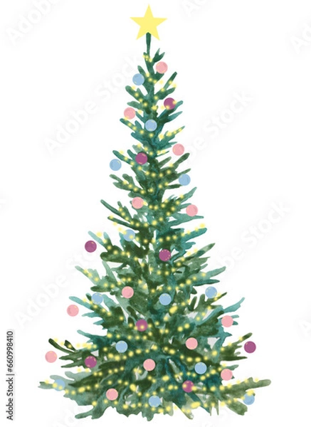 Obraz Christmas tree with decor