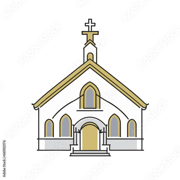Obraz 正面から見た教会のイラスト