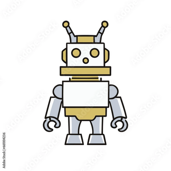 Obraz 正面から見るロボットのイラスト