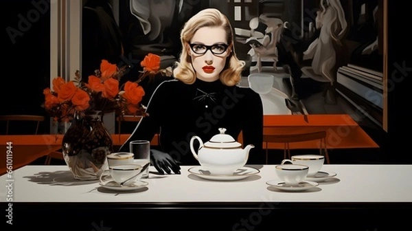 Fototapeta Coffee background illustration design, coffee beans, caffeine