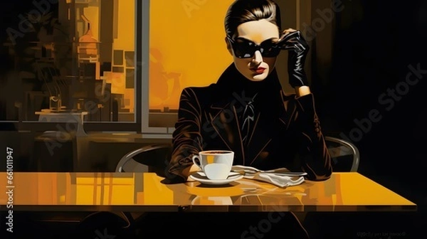 Fototapeta Coffee background illustration design, coffee beans, caffeine