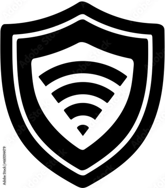 Fototapeta wifi with shield ico,wifi in shield icon,wifi icon,wifi protection icon
