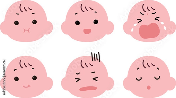 Obraz 赤ちゃんの表情イラストセット