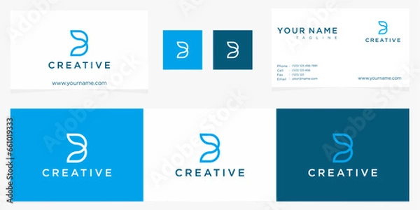 Fototapeta infographic design elements with letter b creative simple logo 
