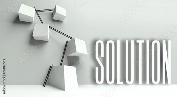 Fototapeta Business solution metaphor conceptual illustration