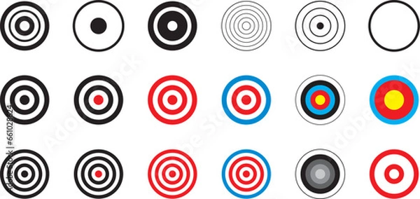 Obraz 弓の的、ターゲットのベクターイラストセット