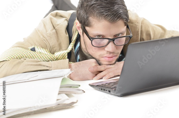 Obraz Overwhelmed businessman