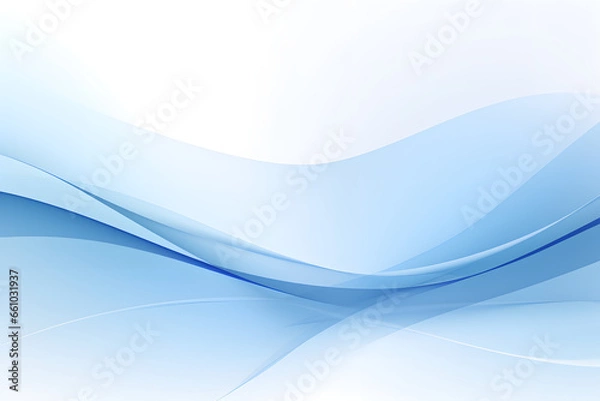 Fototapeta Elegant blue waves flow with a subtle gradient and luminosity