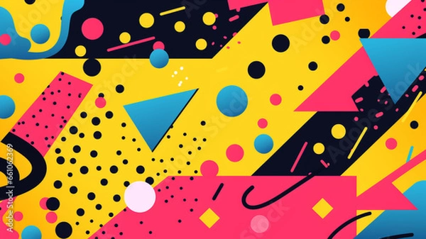 Fototapeta Memphis background. Background concept. Generative AI