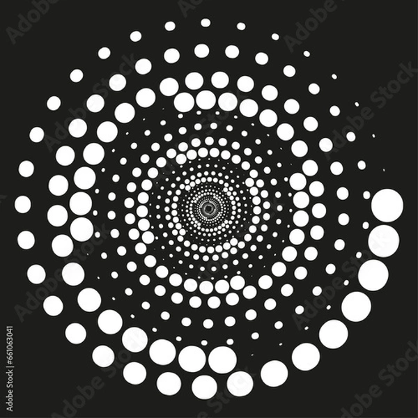 Fototapeta Abstract dotted vector background. The effect of semitans. Background of ellipses, spiral.