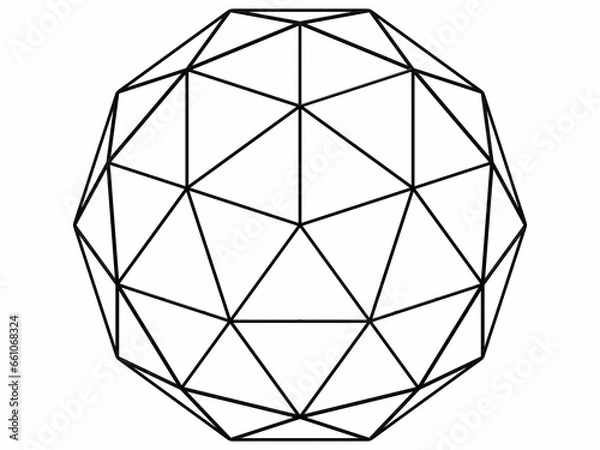 Obraz Wireframe Shape Geodesic Polyhedron Sphere 3D print model