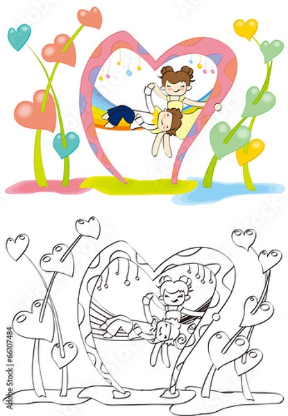 Fototapeta Illustration of wedding