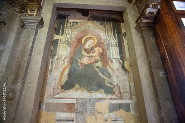 Obraz Fresco of St.Mary and Christ