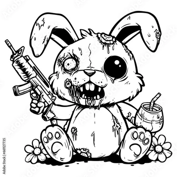 Fototapeta Zombie bunny 3