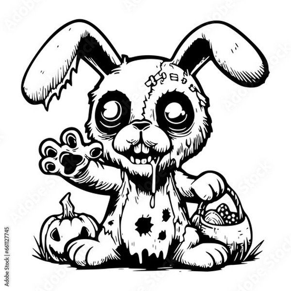Fototapeta Zombie bunny 4