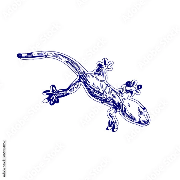 Fototapeta sketch of a lizard for elements in making logos and symbols