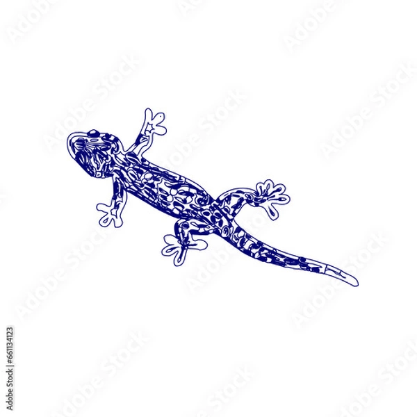 Fototapeta sketch of a lizard for elements in making logos and symbols