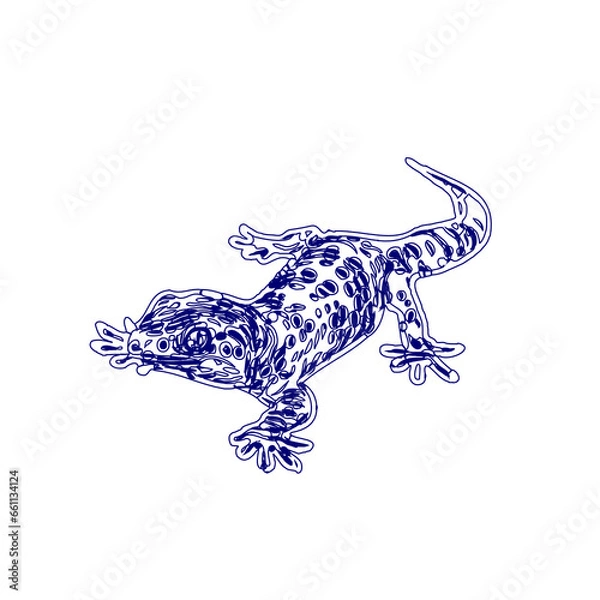 Fototapeta sketch of a lizard for elements in making logos and symbols