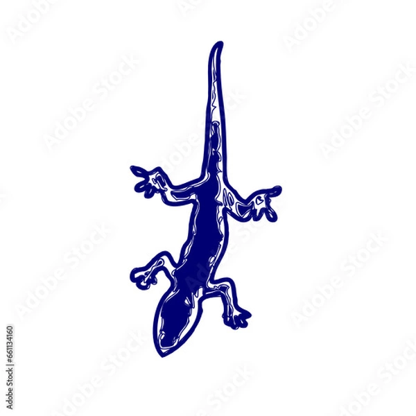 Fototapeta sketch of a lizard for elements in making logos and symbols