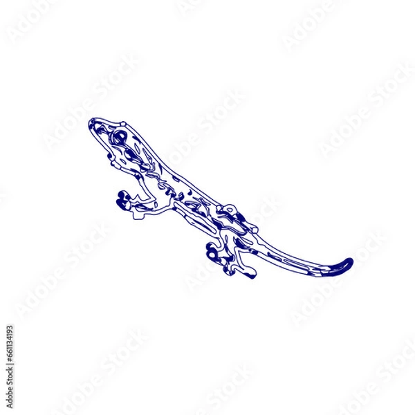 Fototapeta sketch of a lizard for elements in making logos and symbols