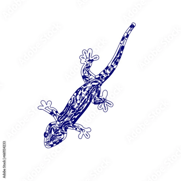 Fototapeta sketch of a lizard for elements in making logos and symbols