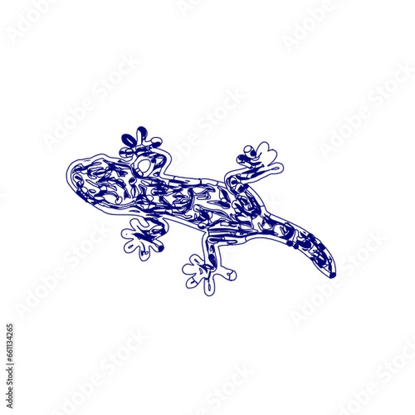 Fototapeta sketch of a lizard for elements in making logos and symbols