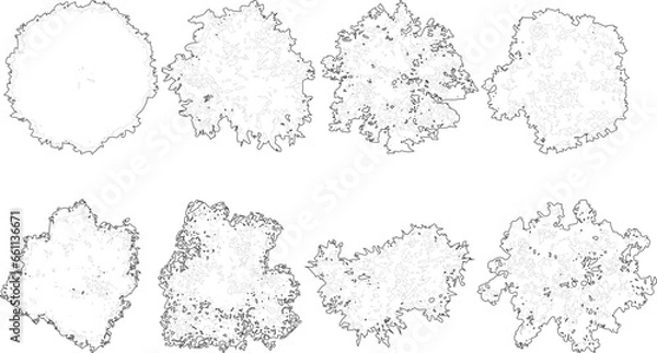 Obraz Tree top plan line silhouettes