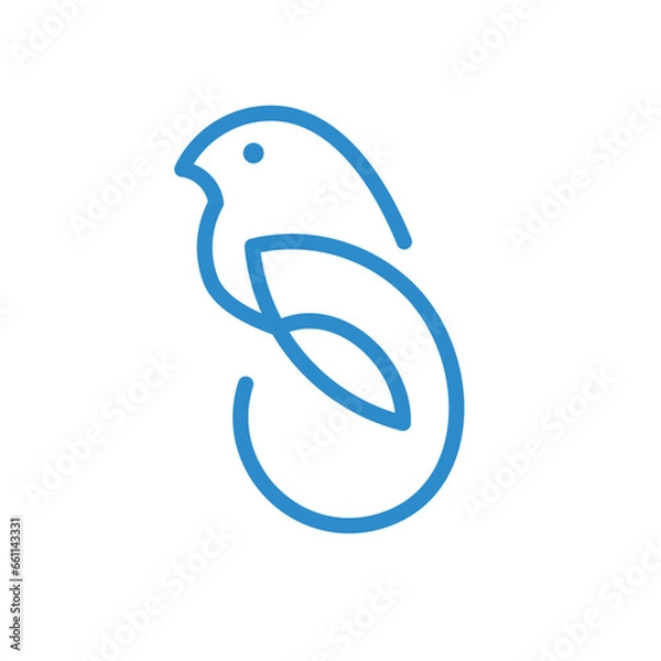 Obraz Bird Logo Abstract Lineart Outline Design Vector Template