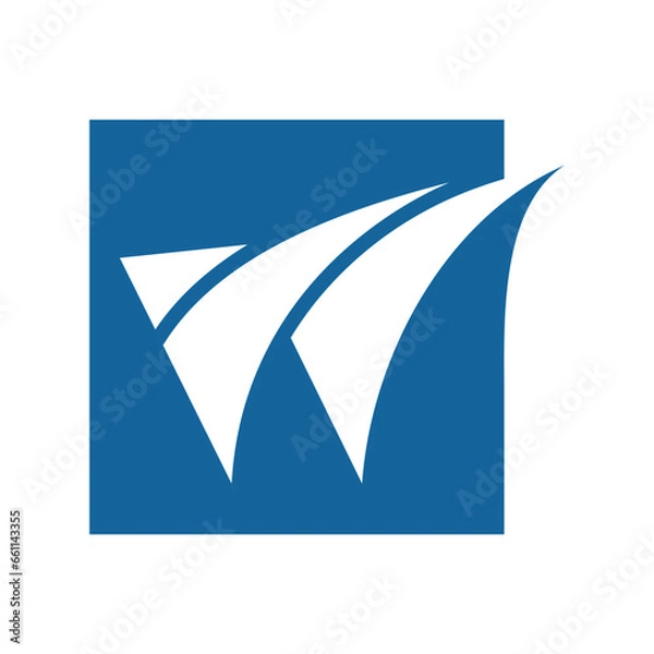 Obraz letter W in teh box logo design vector