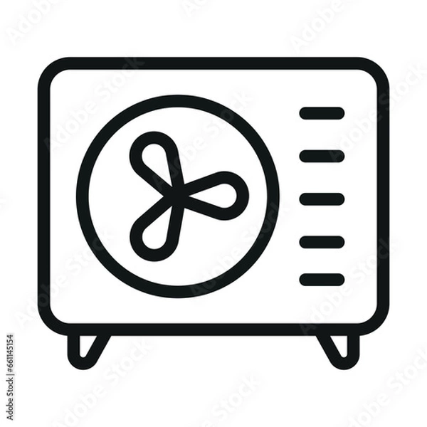 Obraz Heat pump linear icon. Heating and cooling appliance.