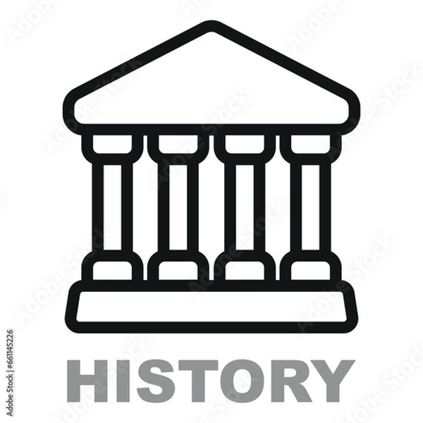 Obraz History and culture linear icons.