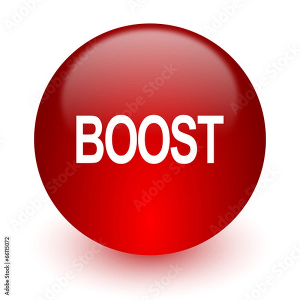 Fototapeta boost red computer icon on white background