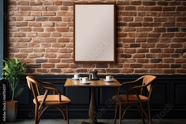 Obraz Coffee shop room wall art frame display mockup