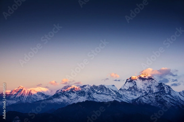 Obraz Beautiful view of Annapurna range, Himalayan mountains, Nepal, f