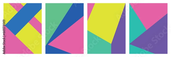 Fototapeta Modern abstract covers set. Geometric background. Vector illustration, eps 10.