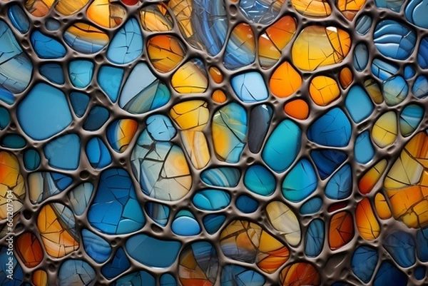 Fototapeta seamless pattern with  stained glass tiles