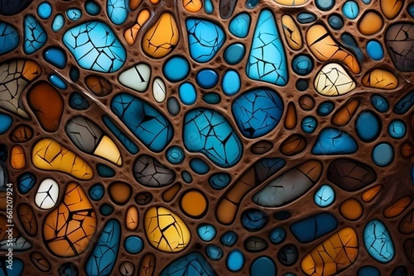 Fototapeta seamless pattern with  stained glass tiles