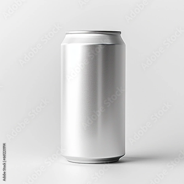 Fototapeta Silver can drink can on a white background