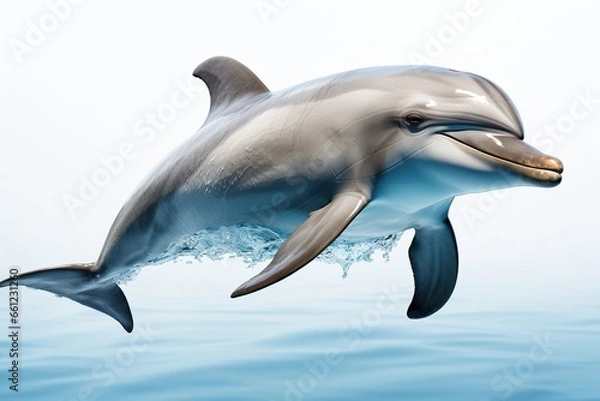 Fototapeta Serene Dolphin AI Print Watercolor, Jumping out the water