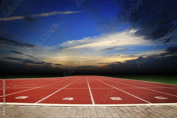 Fototapeta Athlete Track or Running Track with nice scenic