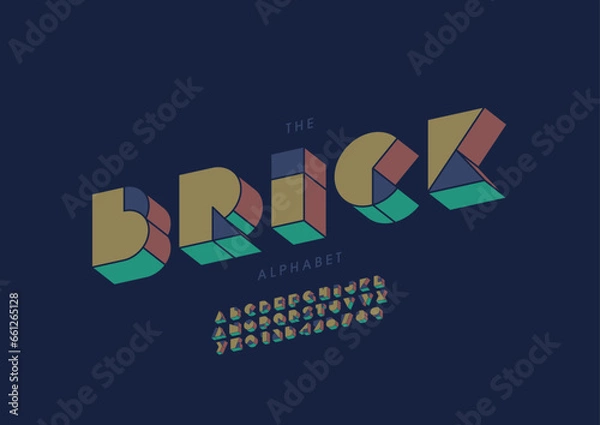 Fototapeta Vector of stylized modern font and alphabet