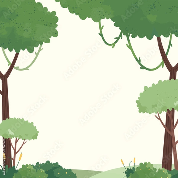 Obraz Green Forest Tree Vector Illustration