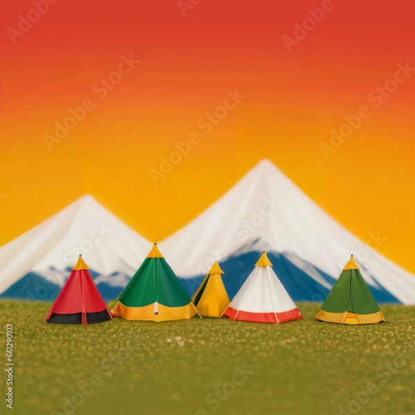 Fototapeta ミニチュアのテント