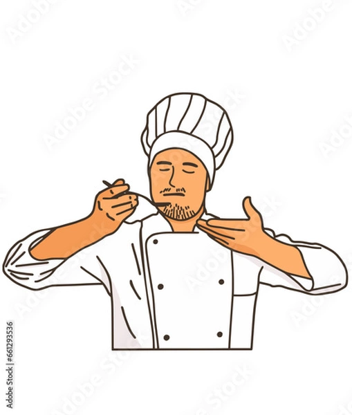 Fototapeta chef holding a sppon