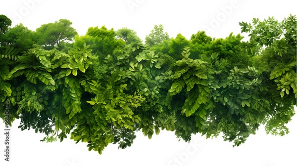 Fototapeta Rainforest Canopy Top View Isolated on Transparent or White Background, PNG