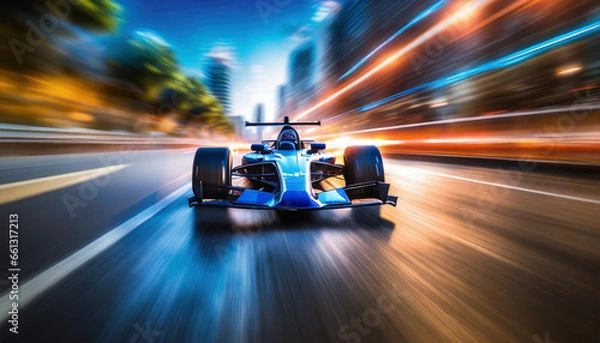 Obraz formula 1 racing car and speed effect