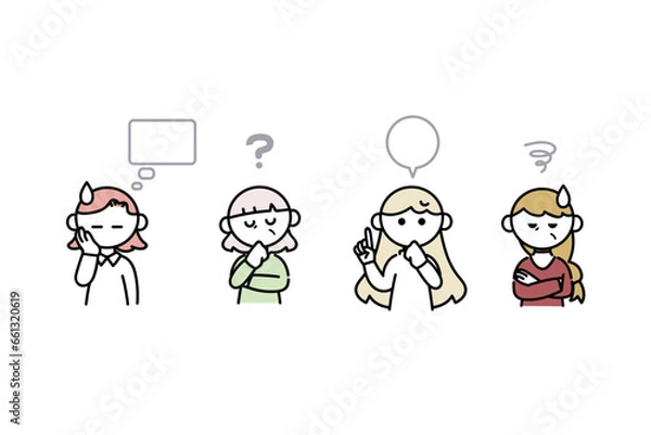 Fototapeta 困る女性セット