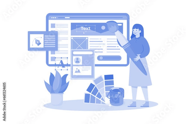 Obraz Designers drawing website ux app development.