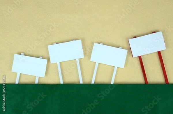 Fototapeta フェルト背景の書き込み看板